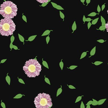 vektör çizimi, yaprakları pürüzsüz arkaplan çiçekleri