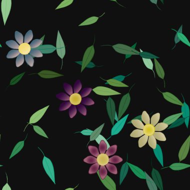 vektör çizimi, yaprakları pürüzsüz arkaplan çiçekleri
