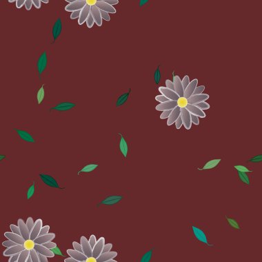 vektör çizimi, yaprakları pürüzsüz arkaplan çiçekleri