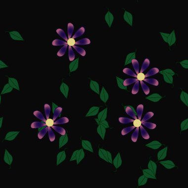 vektör çizimi, yaprakları pürüzsüz arkaplan çiçekleri