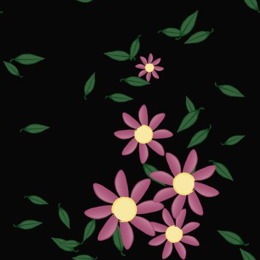 vektör çizimi, yaprakları pürüzsüz arkaplan çiçekleri