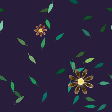 vektör çizimi, yaprakları pürüzsüz arkaplan çiçekleri