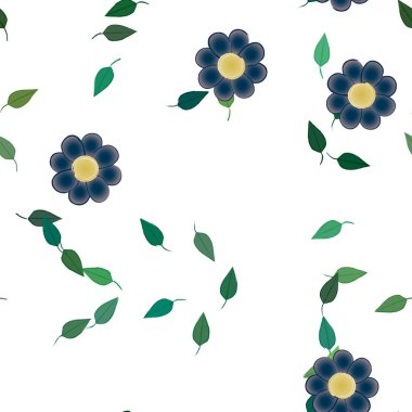 vektör çizimi, yaprakları pürüzsüz arkaplan çiçekleri