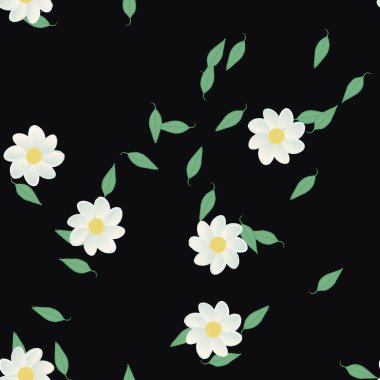 vektör çizimi, yaprakları pürüzsüz arkaplan çiçekleri