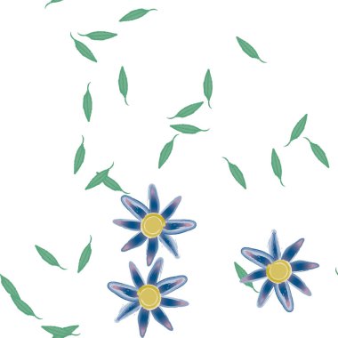 vektör çizimi, yaprakları pürüzsüz arkaplan çiçekleri