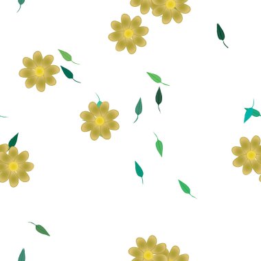 vektör çizimi, yaprakları pürüzsüz arkaplan çiçekleri