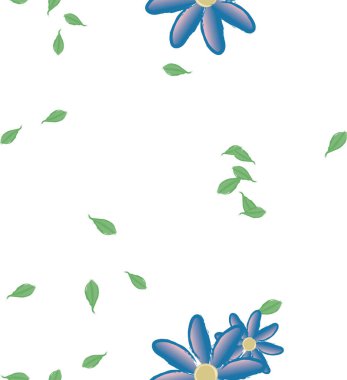 vektör çizimi, yaprakları pürüzsüz arkaplan çiçekleri