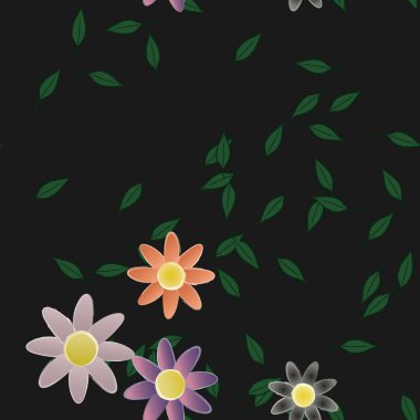 vektör çizimi, yaprakları pürüzsüz arkaplan çiçekleri