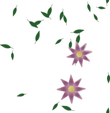 vektör çizimi, yaprakları pürüzsüz arkaplan çiçekleri