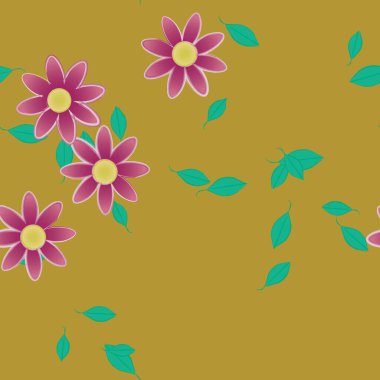 vektör çizimi, yaprakları pürüzsüz arkaplan çiçekleri