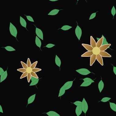 vektör çizimi, yaprakları pürüzsüz arkaplan çiçekleri