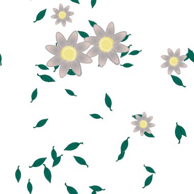 vektör çizimi, yaprakları pürüzsüz arkaplan çiçekleri