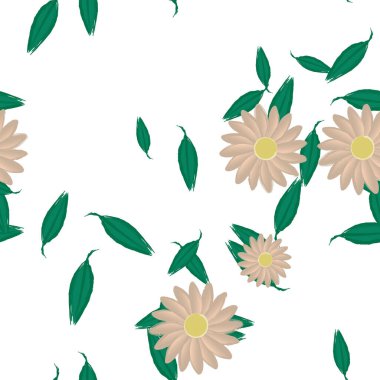 vektör çizimi, yaprakları pürüzsüz arkaplan çiçekleri