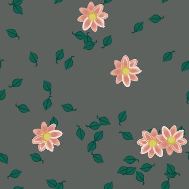 vektör çizimi, yaprakları pürüzsüz arkaplan çiçekleri