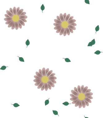 vektör çizimi, yaprakları pürüzsüz arkaplan çiçekleri