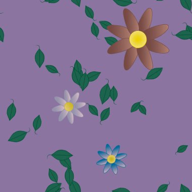vektör çizimi, yaprakları pürüzsüz arkaplan çiçekleri