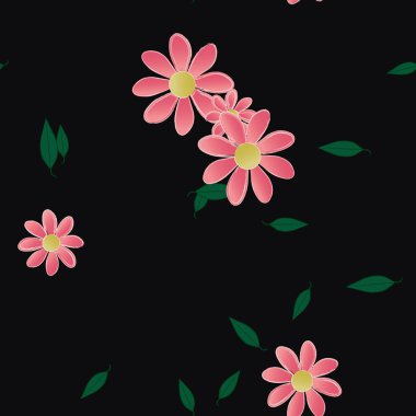 vektör çizimi, yaprakları pürüzsüz arkaplan çiçekleri