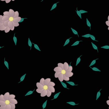 vektör çizimi, yaprakları pürüzsüz arkaplan çiçekleri