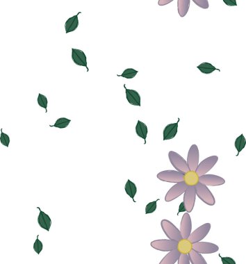 vektör çizimi, yaprakları pürüzsüz arkaplan çiçekleri