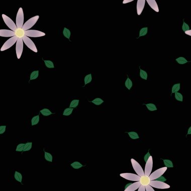 vektör çizimi, yaprakları pürüzsüz arkaplan çiçekleri