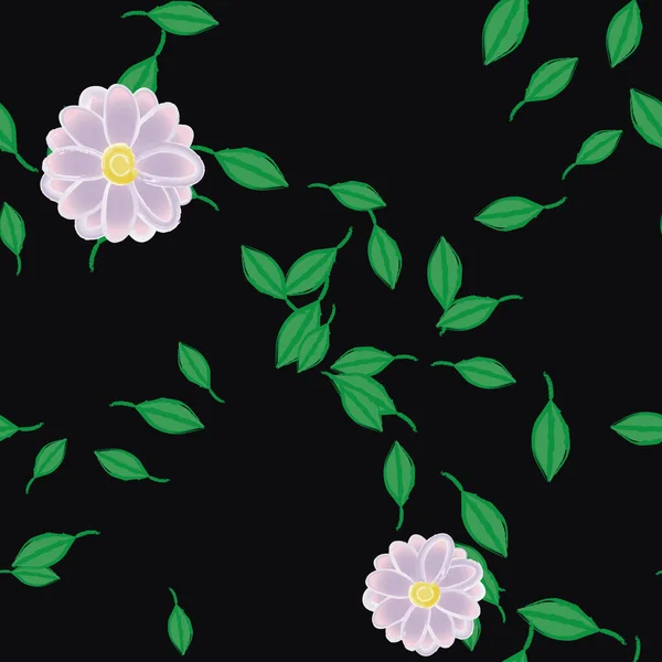 Векторна Ілюстрація Квіти Листям Безшовного Фону — стоковий вектор