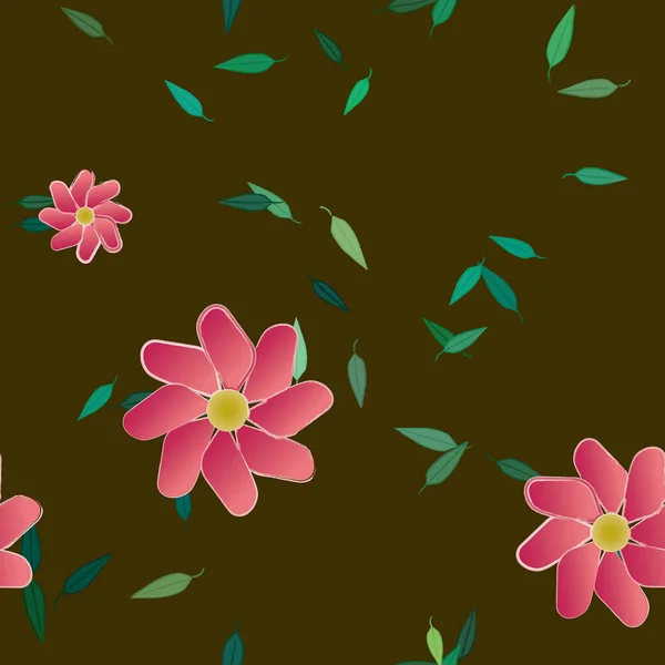 Векторная Иллюстрация Цветы Бесшовным Фоном — стоковый вектор