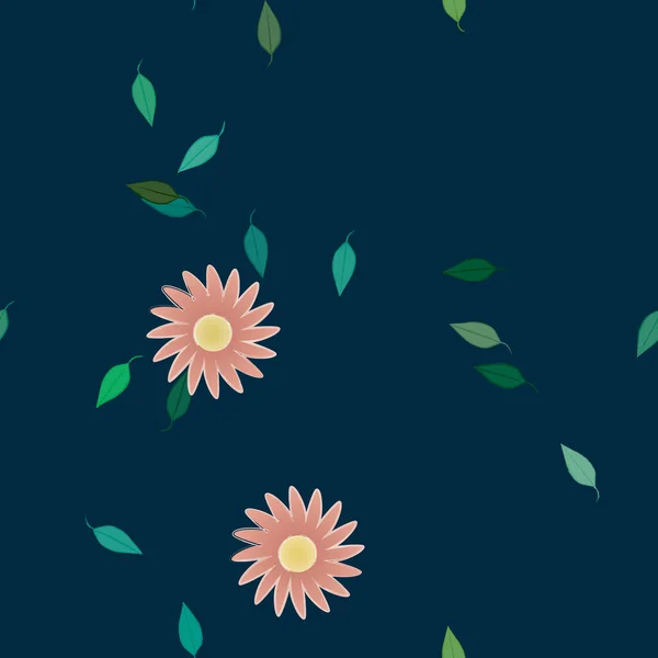 Fundo Sem Costura Floral Bonito Ilustração Vetorial —  Vetores de Stock