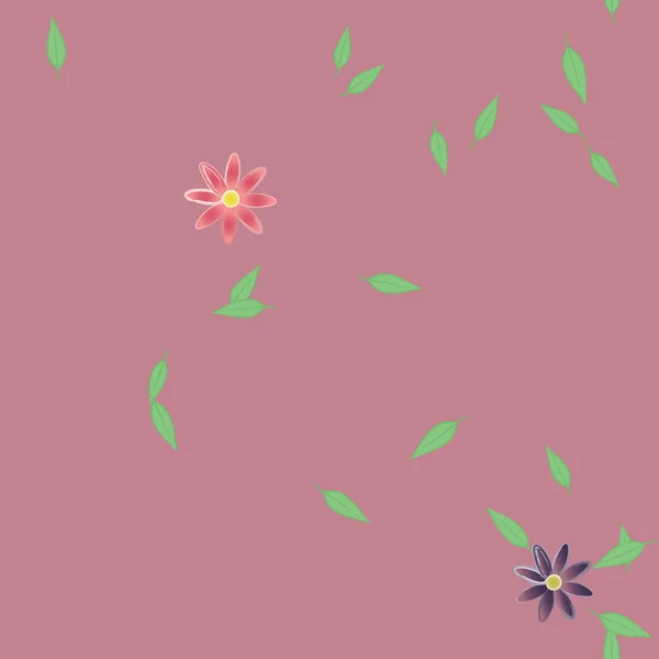 ベクターイラスト葉のシームレスな背景の花 — ストックベクタ