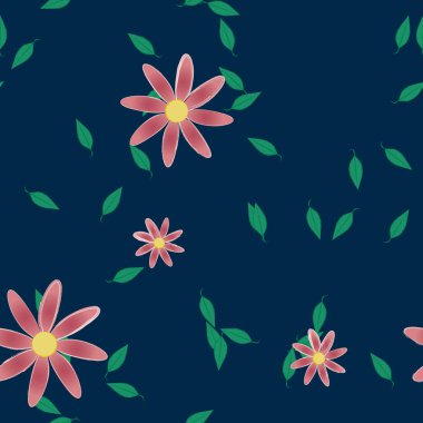 vektör çizimi, yaprakları pürüzsüz arkaplan çiçekleri