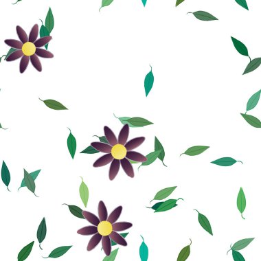 vektör çizimi, yaprakları pürüzsüz arkaplan çiçekleri