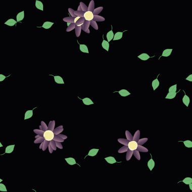 vektör çizimi, yaprakları pürüzsüz arkaplan çiçekleri
