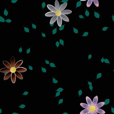 vektör çizimi, yaprakları pürüzsüz arkaplan çiçekleri