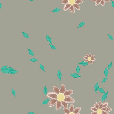 vektör çizimi, yaprakları pürüzsüz arkaplan çiçekleri