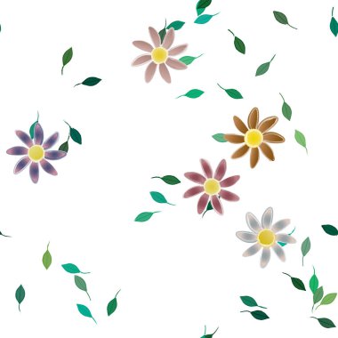 vektör çizimi, yaprakları pürüzsüz arkaplan çiçekleri