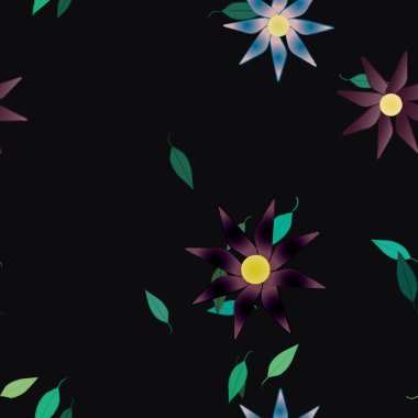 vektör çizimi, yaprakları pürüzsüz arkaplan çiçekleri