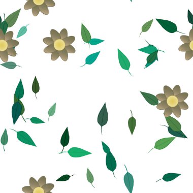 vektör çizimi, yaprakları pürüzsüz arkaplan çiçekleri
