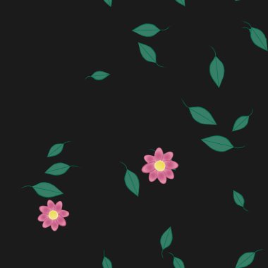 vektör çizimi, yaprakları pürüzsüz arkaplan çiçekleri