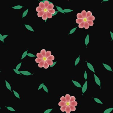 vektör çizimi, yaprakları pürüzsüz arkaplan çiçekleri