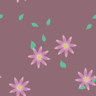 vektör çizimi, yaprakları pürüzsüz arkaplan çiçekleri