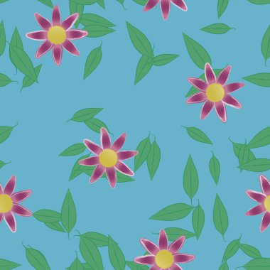 vektör çizimi, yaprakları pürüzsüz arkaplan çiçekleri