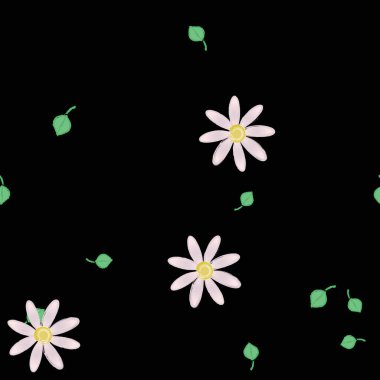 vektör çizimi, yaprakları pürüzsüz arkaplan çiçekleri