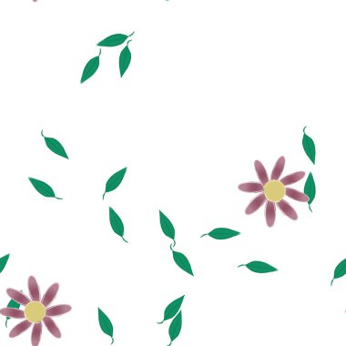 vektör çizimi, yaprakları pürüzsüz arkaplan çiçekleri