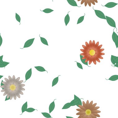vektör çizimi, yaprakları pürüzsüz arkaplan çiçekleri