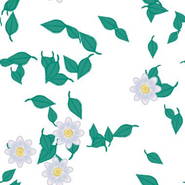 vektör çizimi, yaprakları pürüzsüz arkaplan çiçekleri