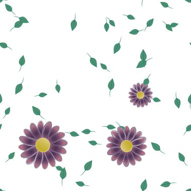 vektör çizimi, yaprakları pürüzsüz arkaplan çiçekleri