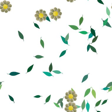 vektör çizimi, yaprakları pürüzsüz arkaplan çiçekleri