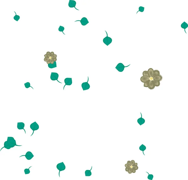 Ilustração Vetorial Flores Com Folhas Sem Costura Fundo — Vetor de Stock