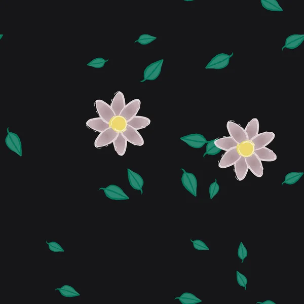 Vektorová Ilustrace Květiny Listy Hladké Pozadí — Stockový vektor