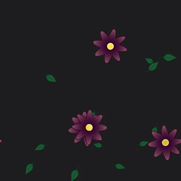 Fundo Sem Costura Floral Bonito Ilustração Vetorial —  Vetores de Stock