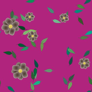 vektör çizimi, yaprakları pürüzsüz arkaplan çiçekleri